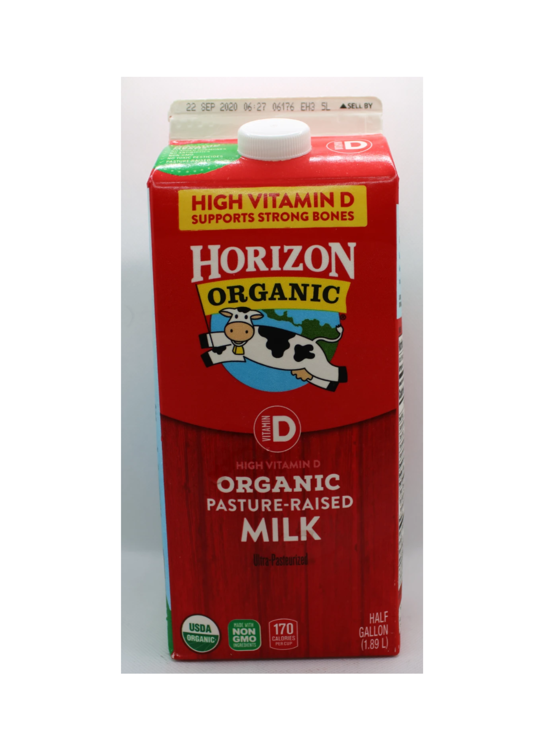Organic Pasture Raised Milk 1.89L